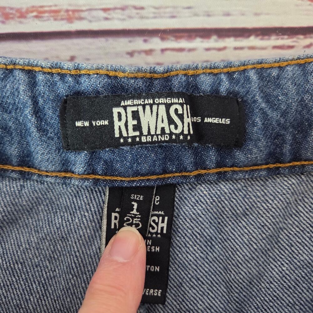 Rewash Low Pro Relax Sporty Jeans Skater 1(25) Baggy Wide Leg Denim Granola NWT - Picture 6 of 14